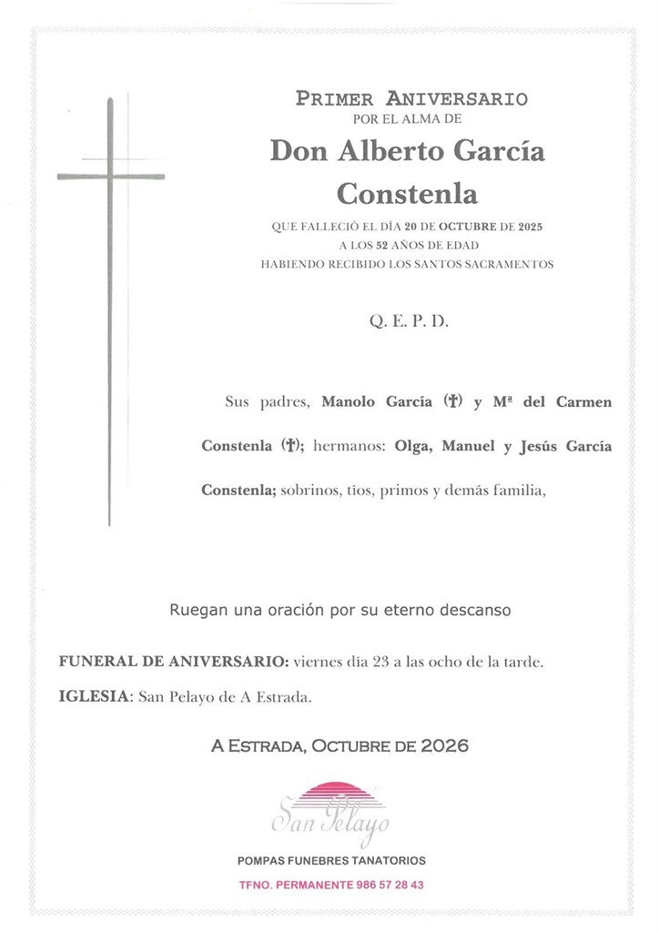 ANIV: ALBERTO GARCÍA CONSTENLA 23/10/2026