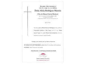 ANIV. ALICIA RODRIGUEZ MACEIRA 17/1/2026