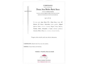 ANIV:  ANA BELEN RARIS SECO  23/05/2026
