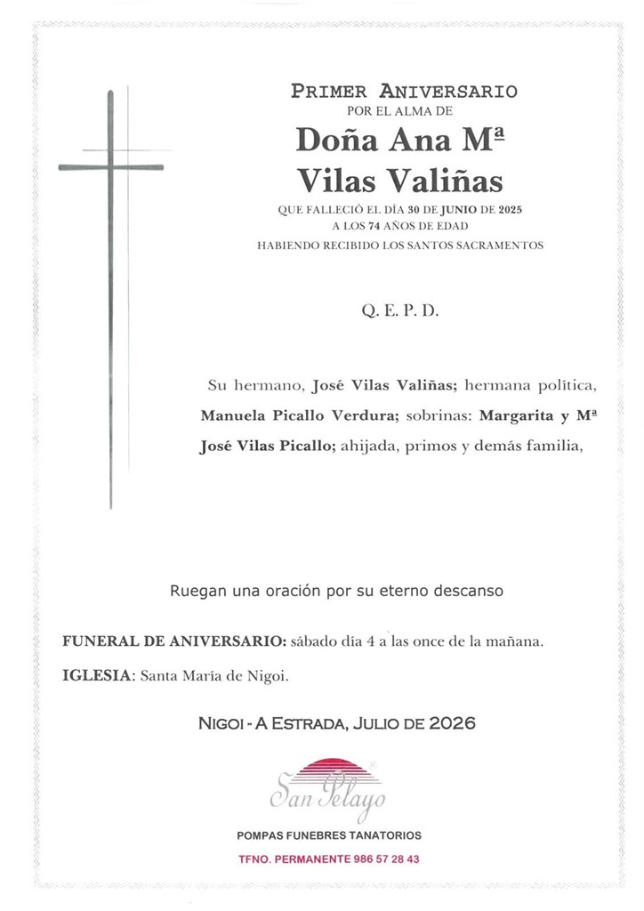 ANIV: ANA Mª VILAS VALIÑAS 04/07/2026