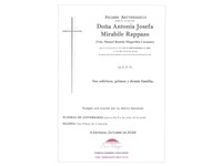ANIV. ANTONIA JOSEFA MIRABILE RAPPAZO 8/10/2026