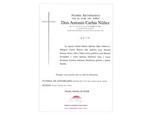ANIV: ANTONIO CARBIA NÚÑEZ 14/03/2026