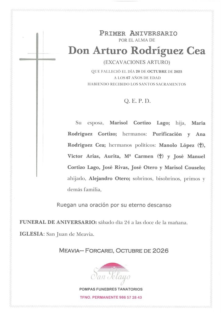 ANIV: ARTURO RODRÍGUEZ CEA 24/10/2026