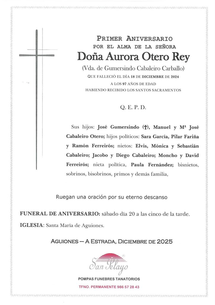 ANIV. AURORA OTERO REY 20/12/2025