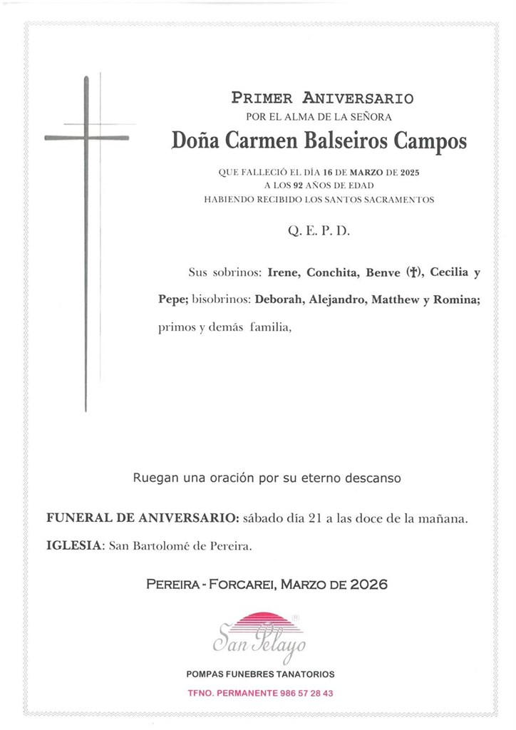 ANIV.  CARMEN BALSEIROS  CAMPOS   21/03/2026