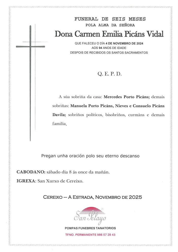 ANIV. CARMEN EMILIA PICANS VIDAL 8/11/2025