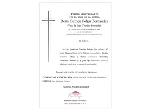 ANIV. CARMEN FOLGAR FERNANDEZ 30/08/2025
