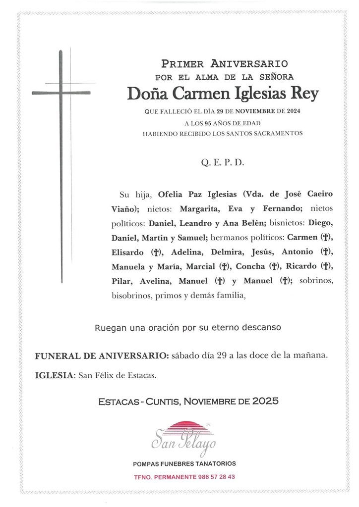 ANIV. CARMEN IGLESIAS REY 29/11/2025