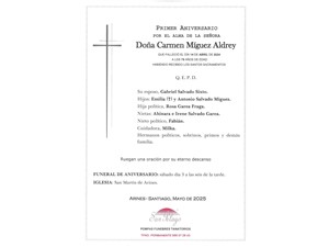 ANIV. CARMEN MIGUEZ ALDREY 3/05/2025
