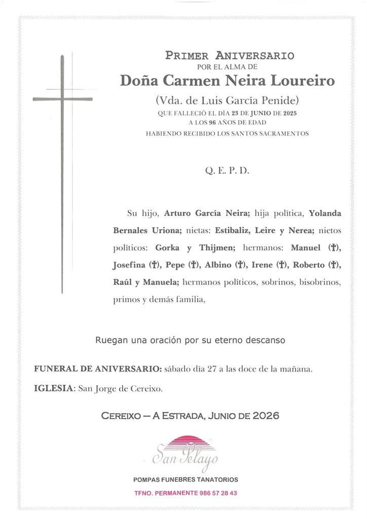 ANIV. CARMEN NEIRA LOUREIRO 27/06/2026
