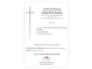 ANIV: CRISTINA PORTO FUENTES 06/09/2025