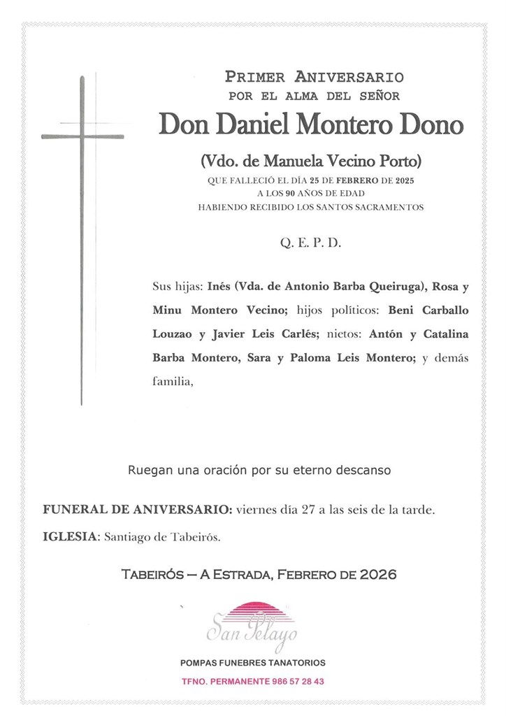 ANIV. DANIEL MONTERO DONO 27/2/2026
