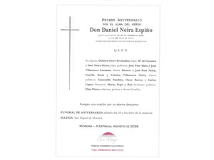 ANIV. DANIEL NEIRA ESPIÑO 29/08/2026