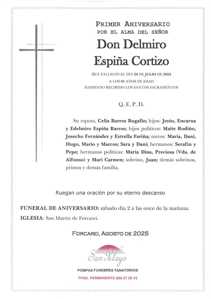 ANIV. DELMIRO ESPIÑA CORTIZO 2/08/2025