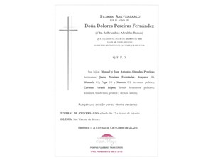 ANIV. DOLORES PEREIRAS FERNÁNDEZ 17/10/2026
