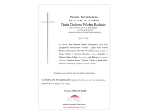 ANIV. DOLORES PIÑEIRO BODAÑO 25/04/2026
