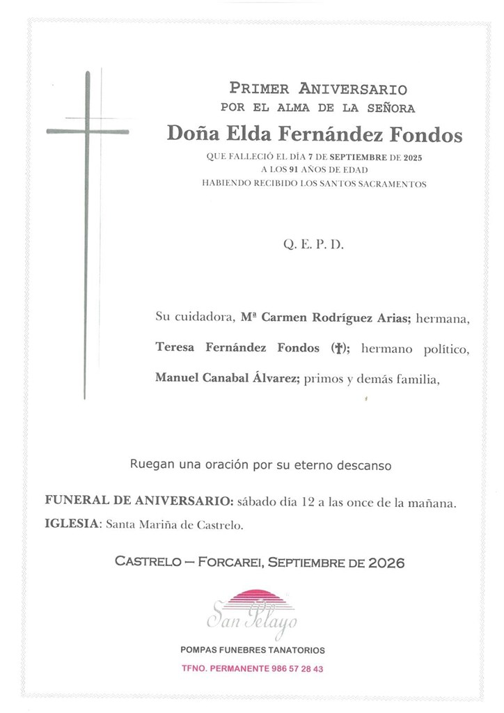 ANIV. ELDA FERNANDEZ FONDOS 12/09/2026