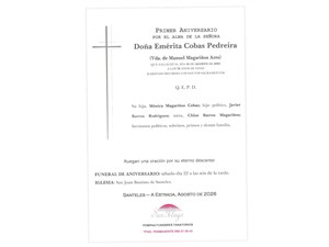 ANIV.EMERITA COBAS PEDREIRA 22/08/2026