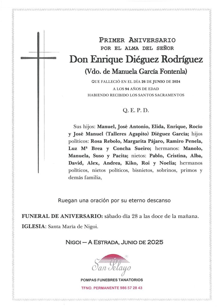 ANIV. ENRIQUE DIEGUEZ RODRIGUEZ 28/06/2025