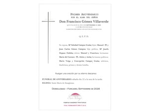ANIV. FRANCISCO GOMEZ VILLAVERDE 12/09/2026