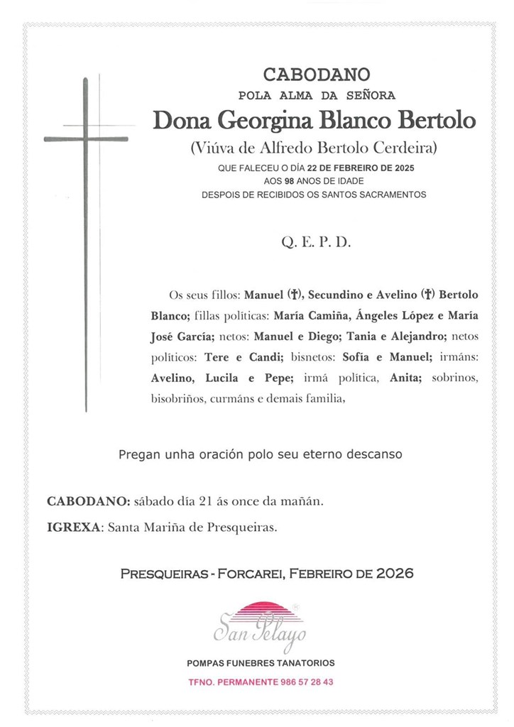 ANIV. GEORGINA BLANCO BERTOLO 21/02/2026