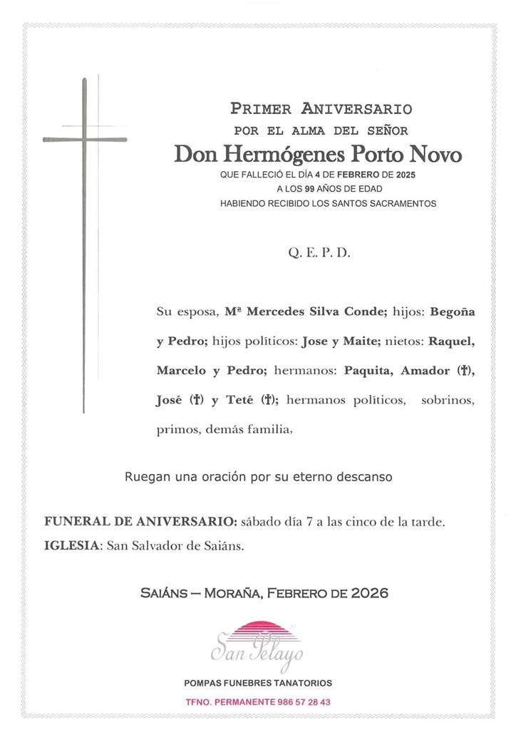 ANIV: HERMÓGENES PORTO NOVO 07/02/2026