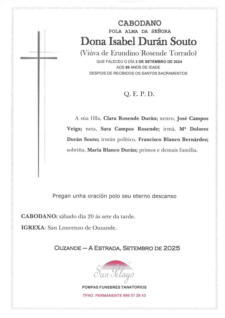 ANIV. ISABEL DURAN SOUTO 20/09/2025