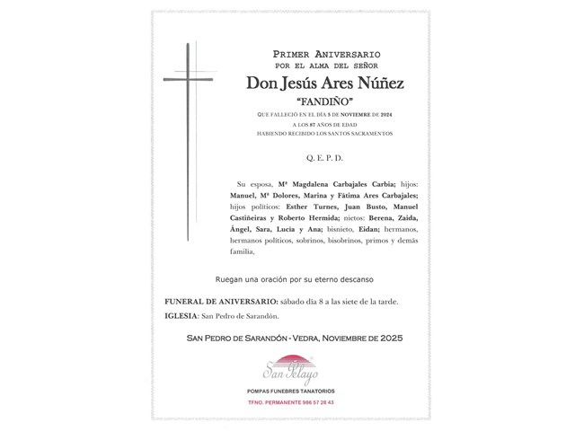 ANIV. JESUS ARES NUÑEZ 8/11/2025