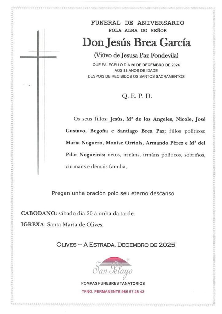 ANIV. JESUS BREA GARCIA 20/12/2025