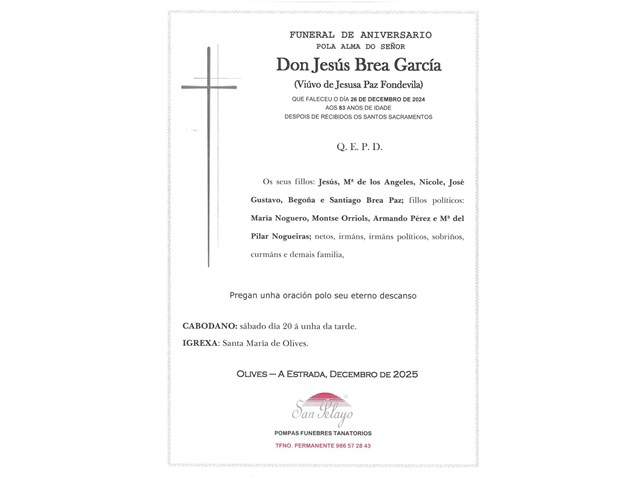 ANIV. JESUS BREA GARCIA 20/12/2025