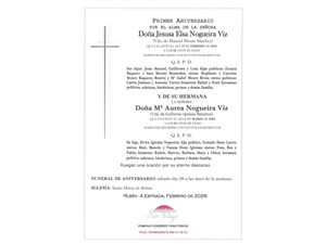 ANIV. JESUSA ELSA Y Mª AUREA NOGUEIRA VIZ 28/2/2026