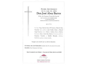 ANIV:  JOSE ABOY BARROS  23/05/2026