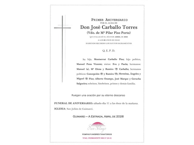 ANIV. JOSE CARBALLO TORRES 11/04/2026