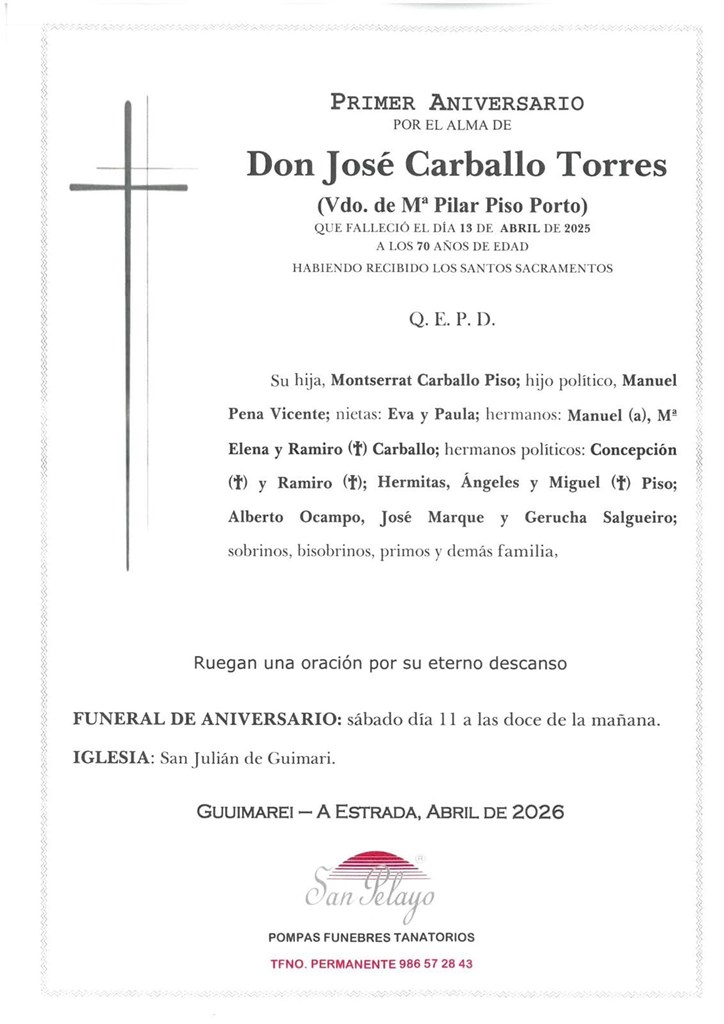 ANIV. JOSE CARBALLO TORRES  11/04/2026