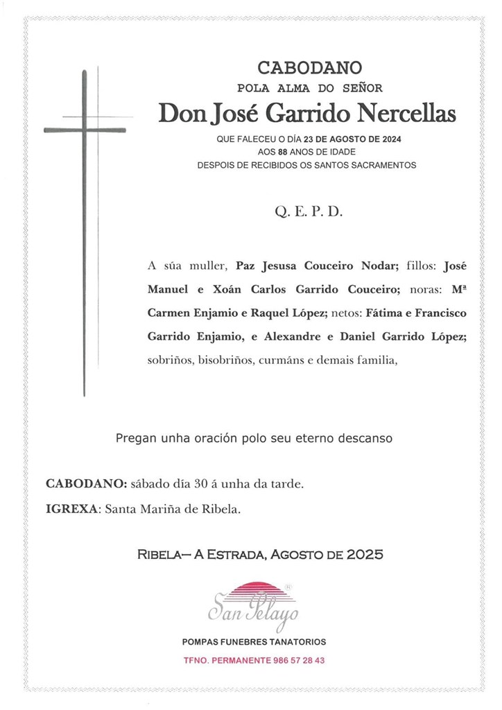 ANIV. JOSE GARRIDO NERCELLAS 30/08/2025