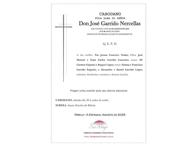 ANIV. JOSE GARRIDO NERCELLAS 30/08/2025
