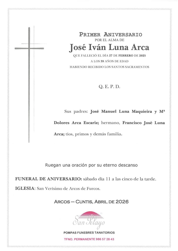 ANIV. JOSÉ IVÁN LUNA ARCA 11/04/2026