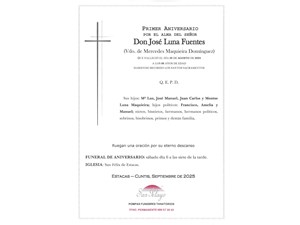 ANIV: JOSÉ LUNA FUENTES 06/09/2025