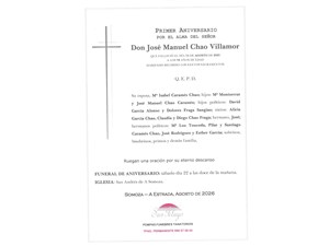 ANIV. JOSE MANUEL CHAO VILLAMOR 22/08/2026