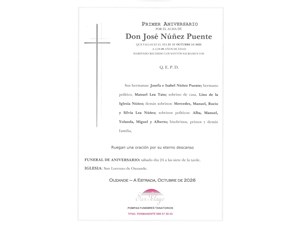 ANIV: JOSÉ NÚÑEZ PUENTE 24/10/2026