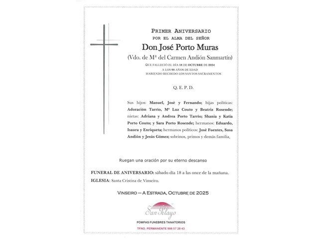 ANIV. JOSE PORTO MURAS 18/10/2025