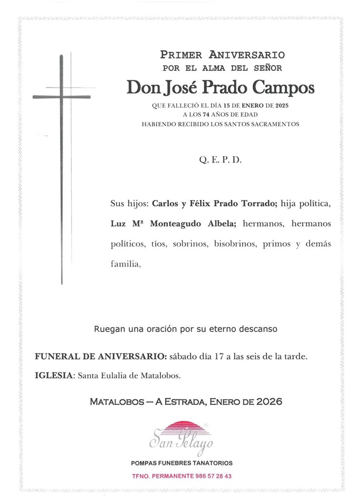 ANIV. JOSE PRADO CAMPOS 17/1/2026
