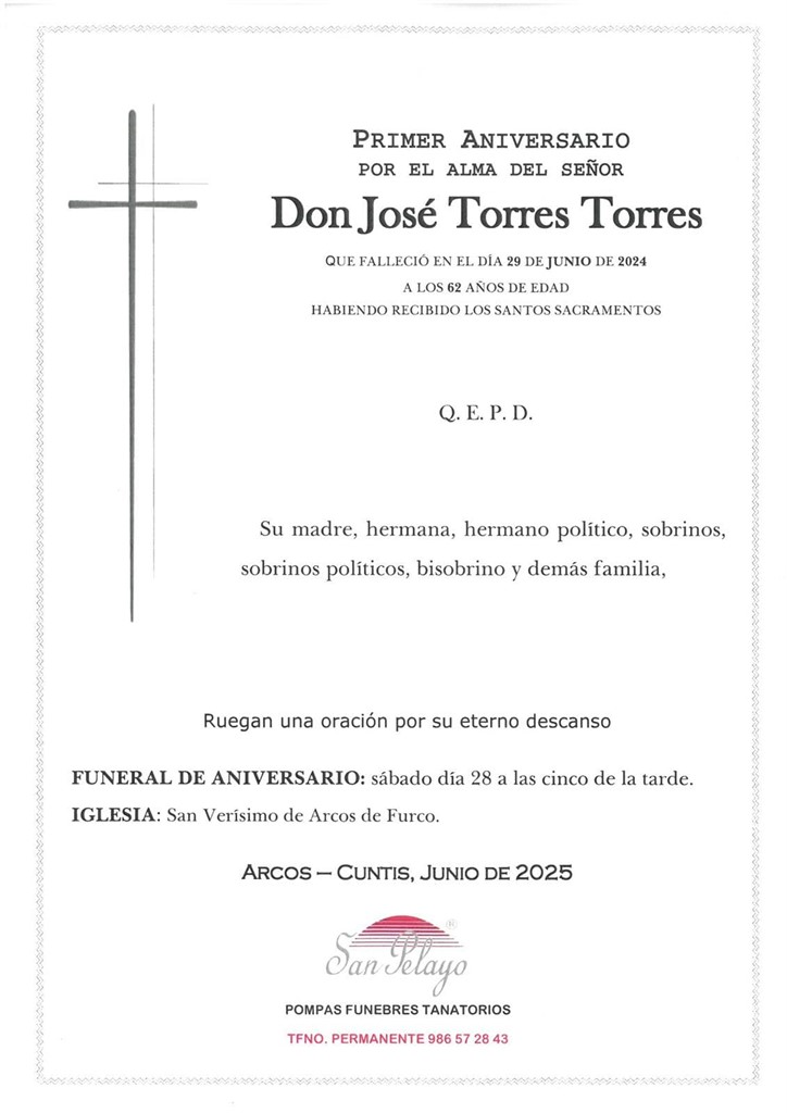 ANIV. JOSE TORRES TORRES 28/06/2025