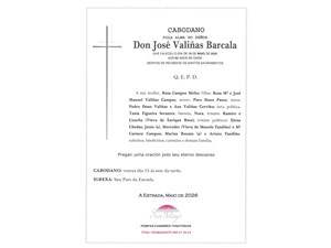 ANIV: JOSÉ VALIÑAS BARCALA 15/05/2026