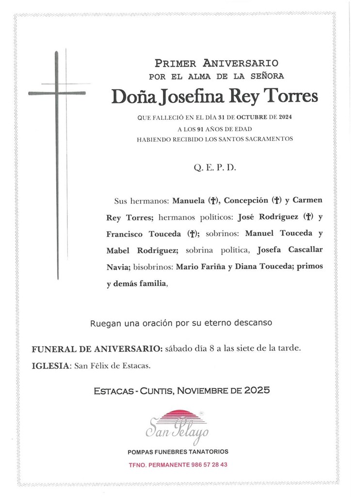 ANIV. JOSEFINA REY TORRES 8/11/2025