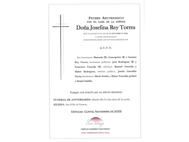 ANIV. JOSEFINA REY TORRES 8/11/2025
