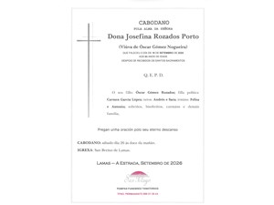 ANIV.  JOSEFINA ROZADOS PORTO   26/09/2026