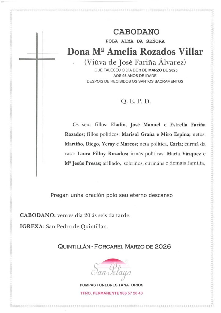 ANIV. Mª AMELIA ROZADOS VILLAR    20/03/2026