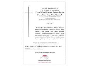 ANIV. Mª DEL CARMEN ESTEVEZ FERRIN 28/11/2025