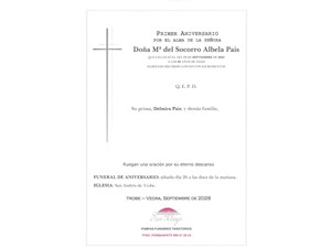 ANIV. Mª DEL SOCORRO ALBELA PAIS  26/09/2026